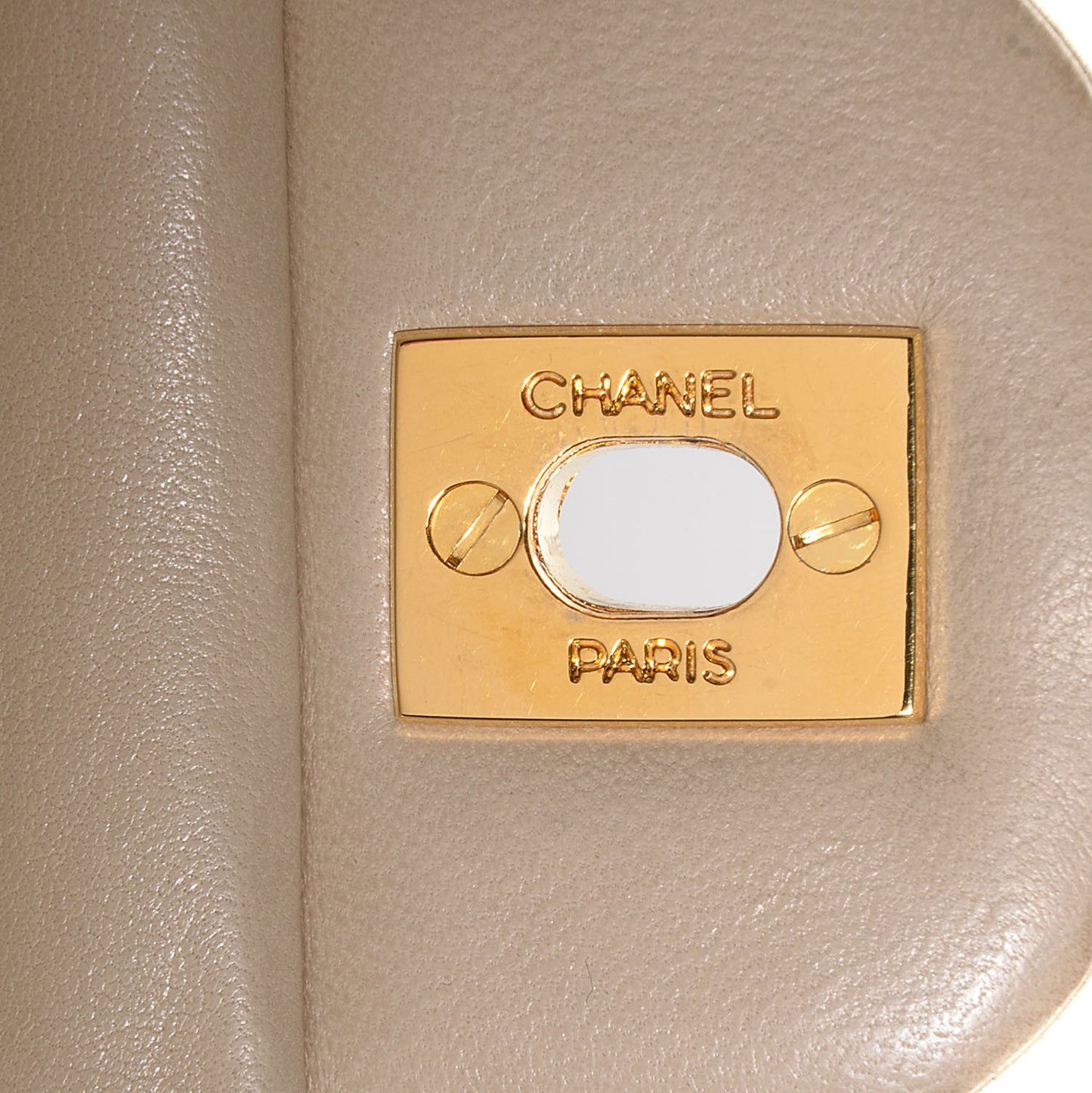Lambskin Medium Double Flap Light Beige