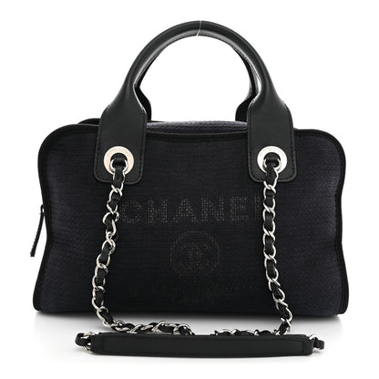 Chanel Mixed Fibers Deauville Bowling Bag Black 1 of 11