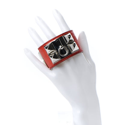 Hermes Shiny Alligator Collier De Chien CDC Bracelet S Geranium 2 of 6