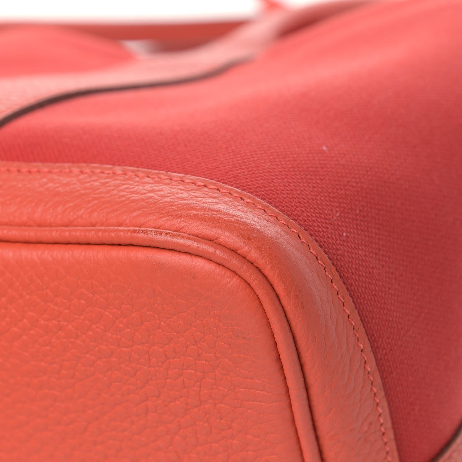 Hermes Toile Militaire Vache Country Garden Party Pockets 36 MM Tote Rouge Tomate Capucine 11 of 13