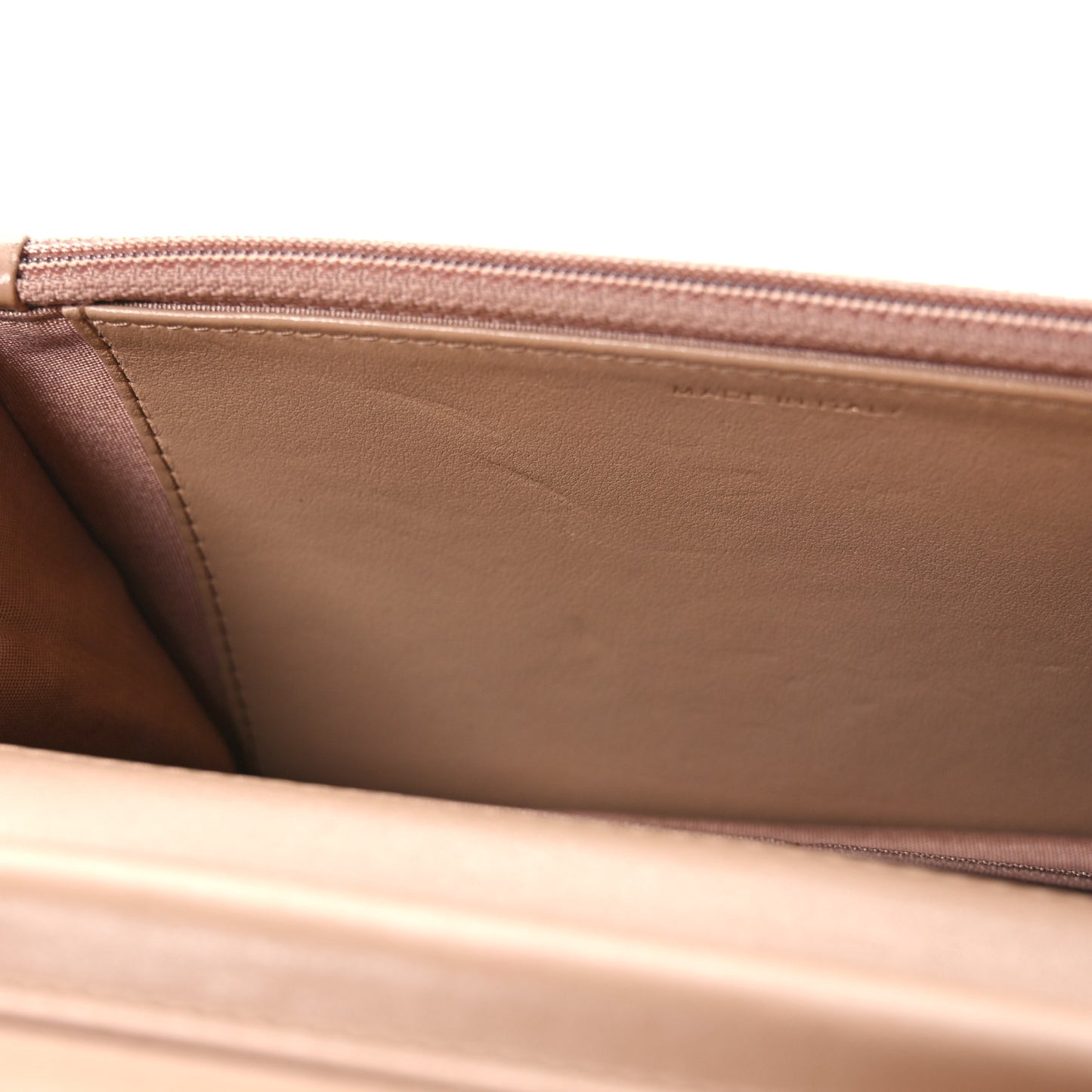 Caviar Quilted Boy Wallet On Chain WOC Dark Beige