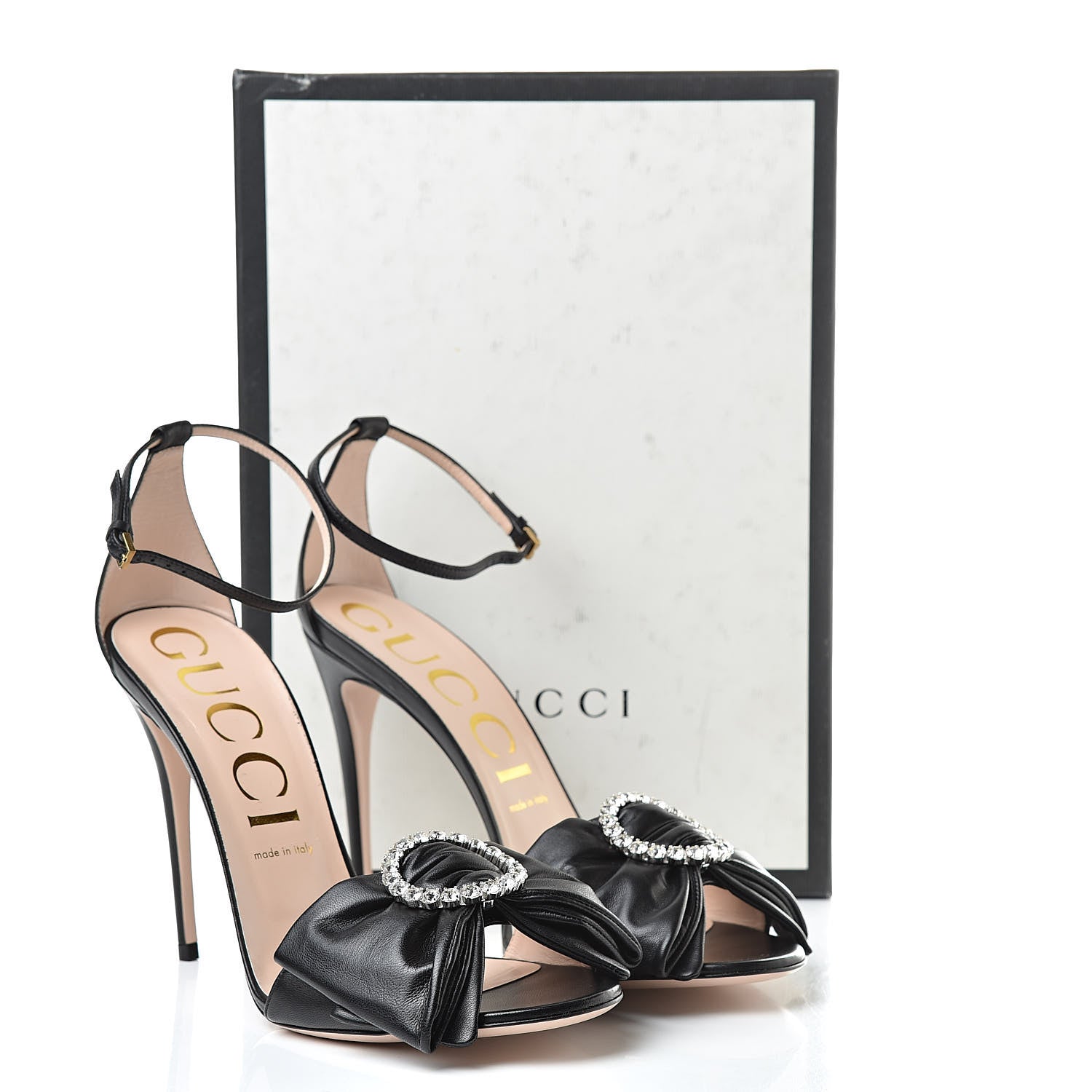 Gucci Nappa Ilse Pleated Bow Sandals 42 Black 9 of 9