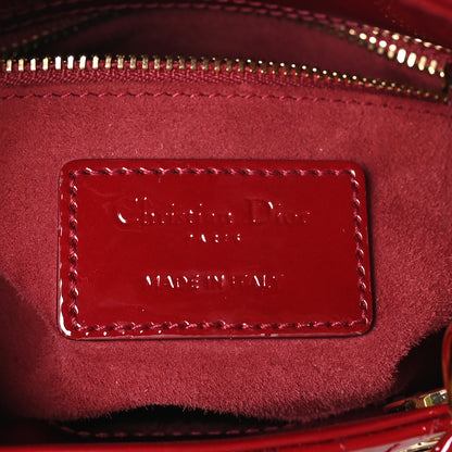 Christian Dior Patent Cannage Mini Lady Dior Rouge Cerise 5 of 11