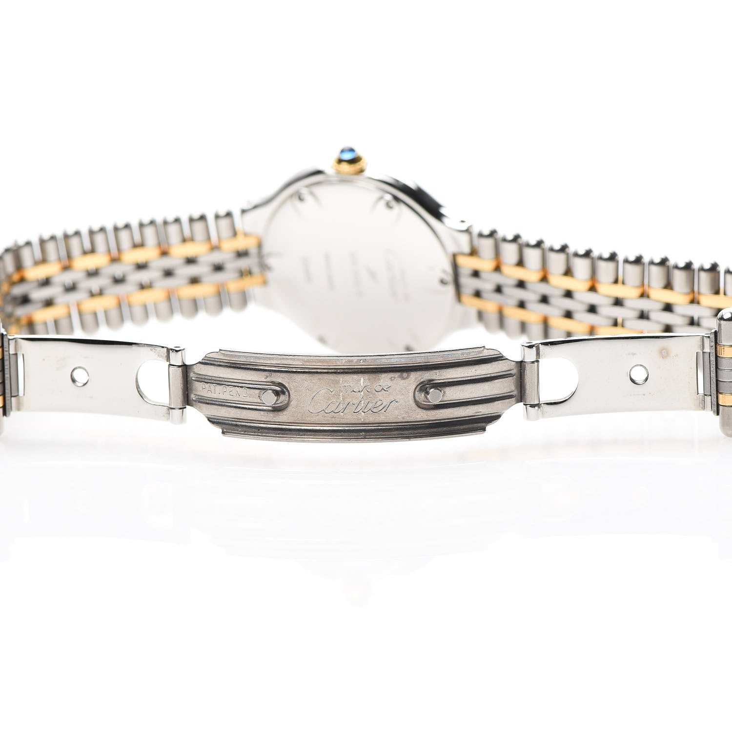 Cartier Stainless Steel 18K Yellow Gold 28mm Must De 21 Bullet Link Quartz Watch 6 of 9