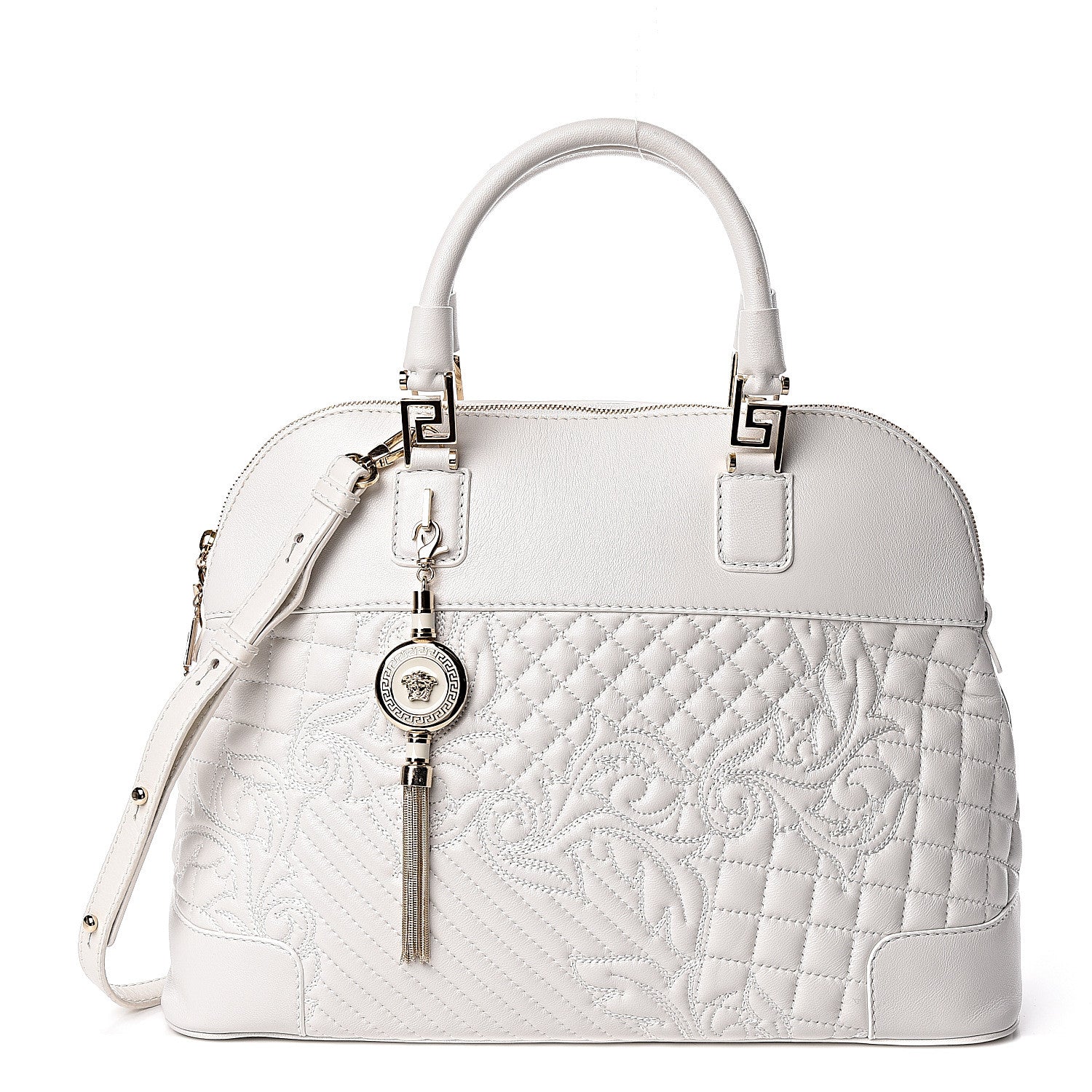 Versace Barocco Quilted Nappa Altea Vanitas Lady Athena White 1 of 19