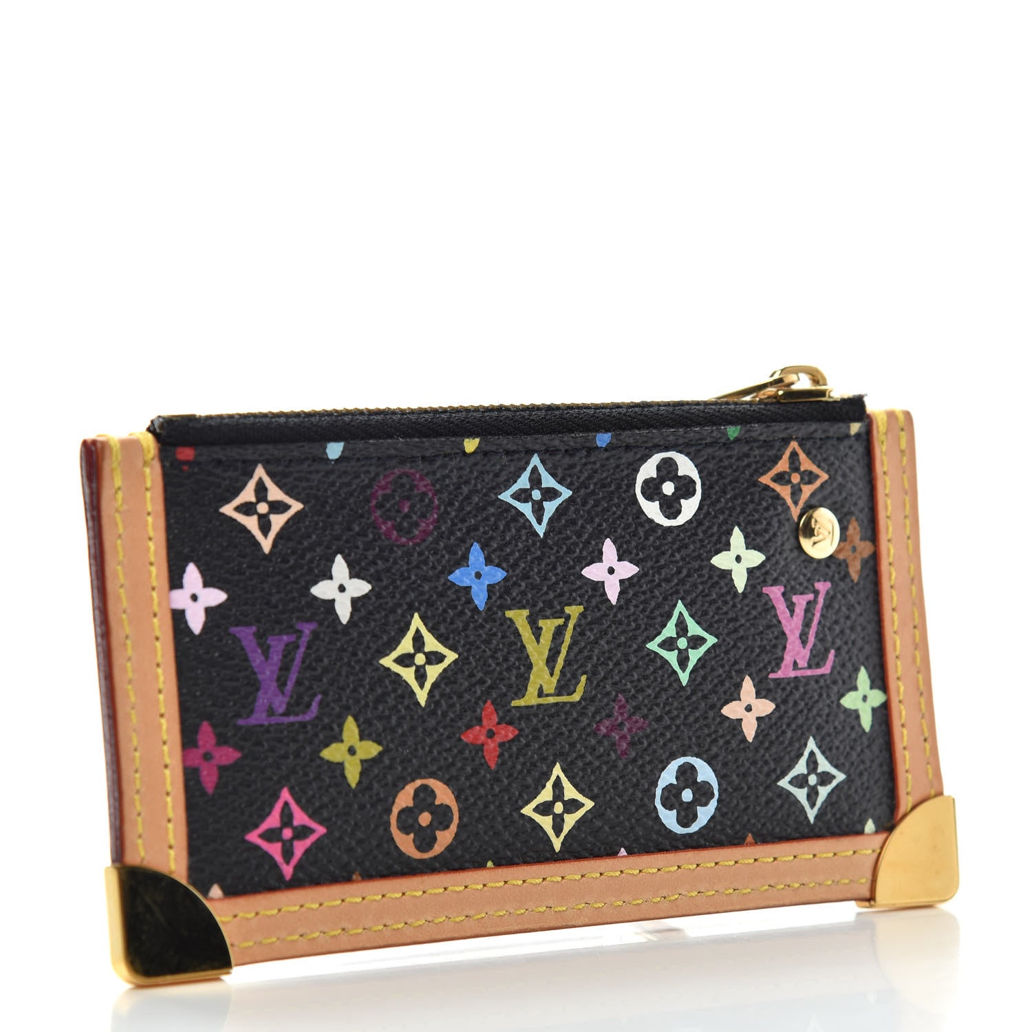 Louis Vuitton Monogram Multicolor Key Pouch Black 3 of 6