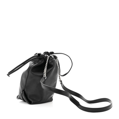 Saint Laurent Lambskin Teddy Drawstring Bag Black 4 of 11