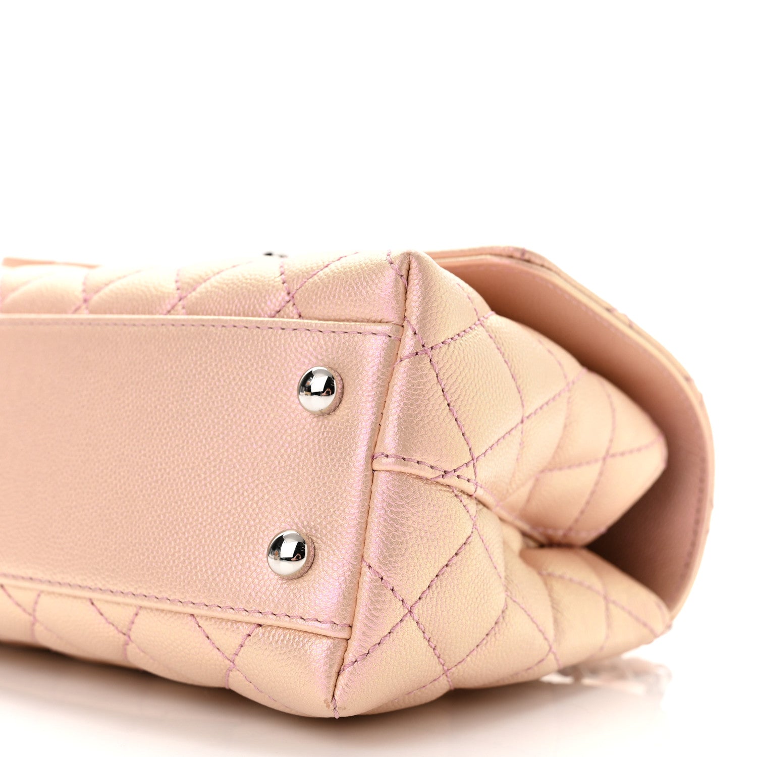 Chanel Iridescent Caviar Quilted Mini Coco Handle Flap Pink 10 of 11