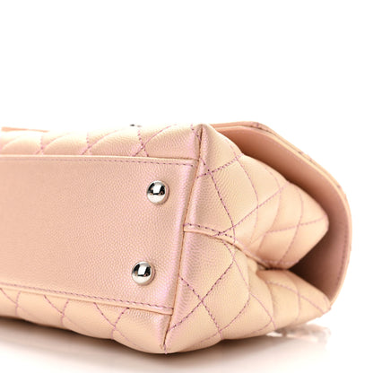 Chanel Iridescent Caviar Quilted Mini Coco Handle Flap Pink 10 of 11