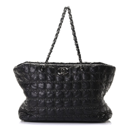 Chanel Lambskin Tweed Double Stitch Tote Black 1 of 5