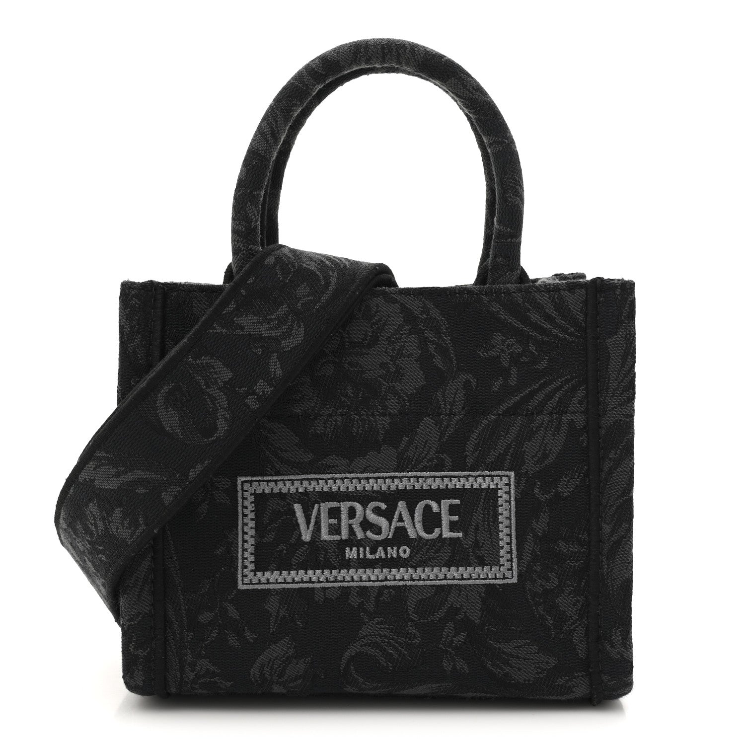 Versace Jacquard Barocco Extra Small Athena Tote Tote Black 1 of 9