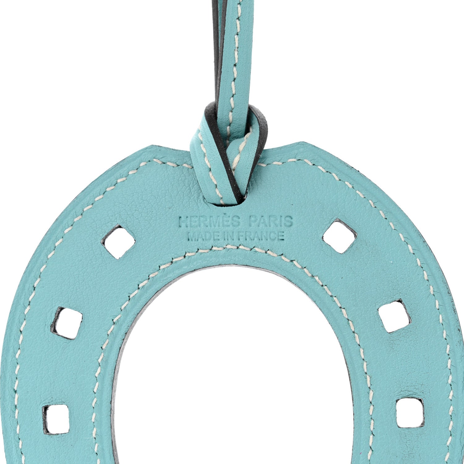 Hermes Swift Paddock Horseshoe Bag Charm Bleu Atoll 3 of 4