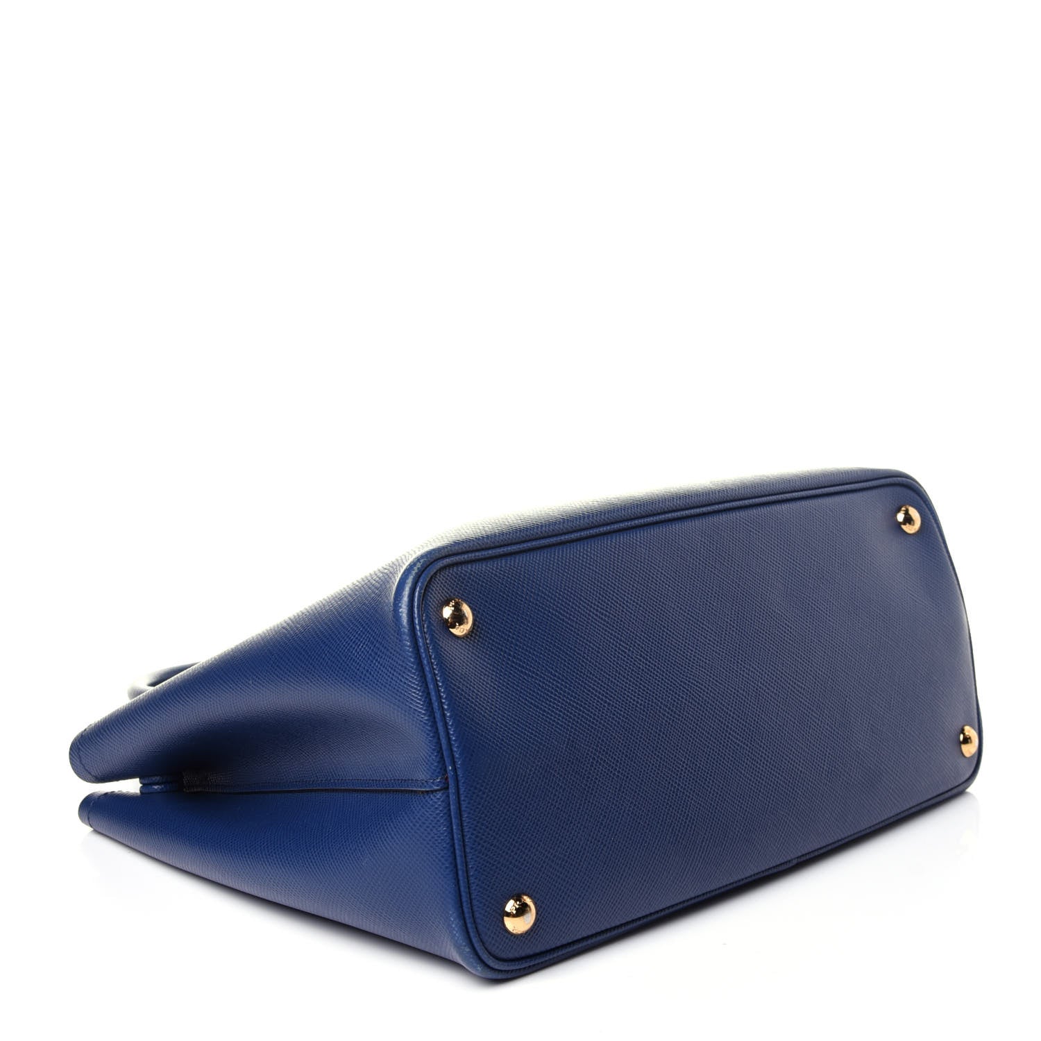 Prada Saffiano Cuir Small Double Bag Ink Blue Fire Engine Red 4 of 12