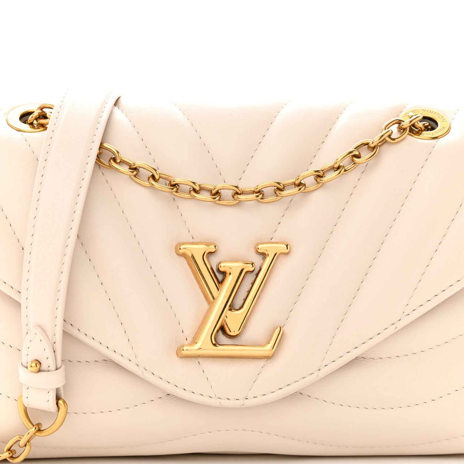 Louis Vuitton Calfskin LV New Wave Chain Bag Ivory 7 of 9