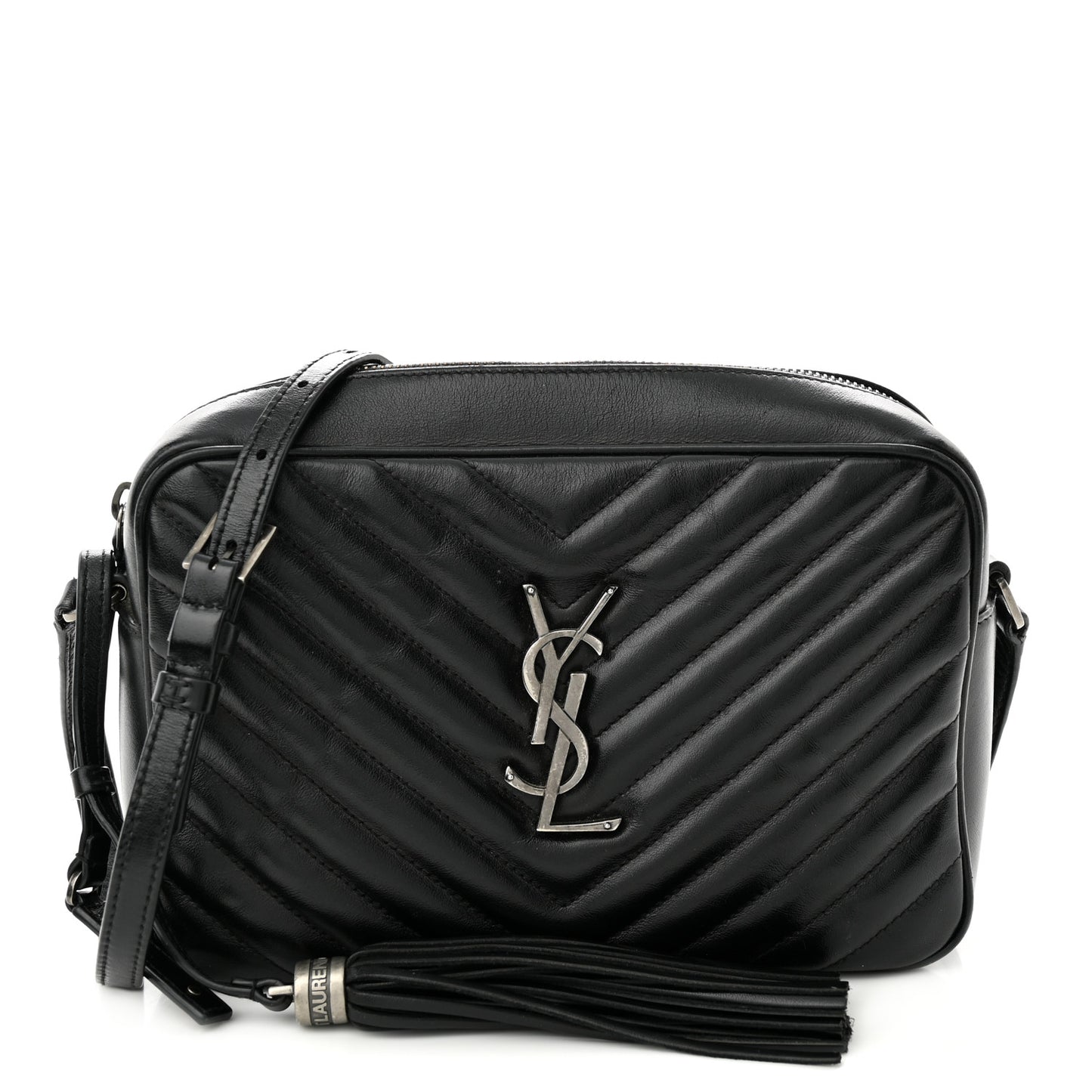 Calfskin Matelasse Monogram Lou Camera Bag Black