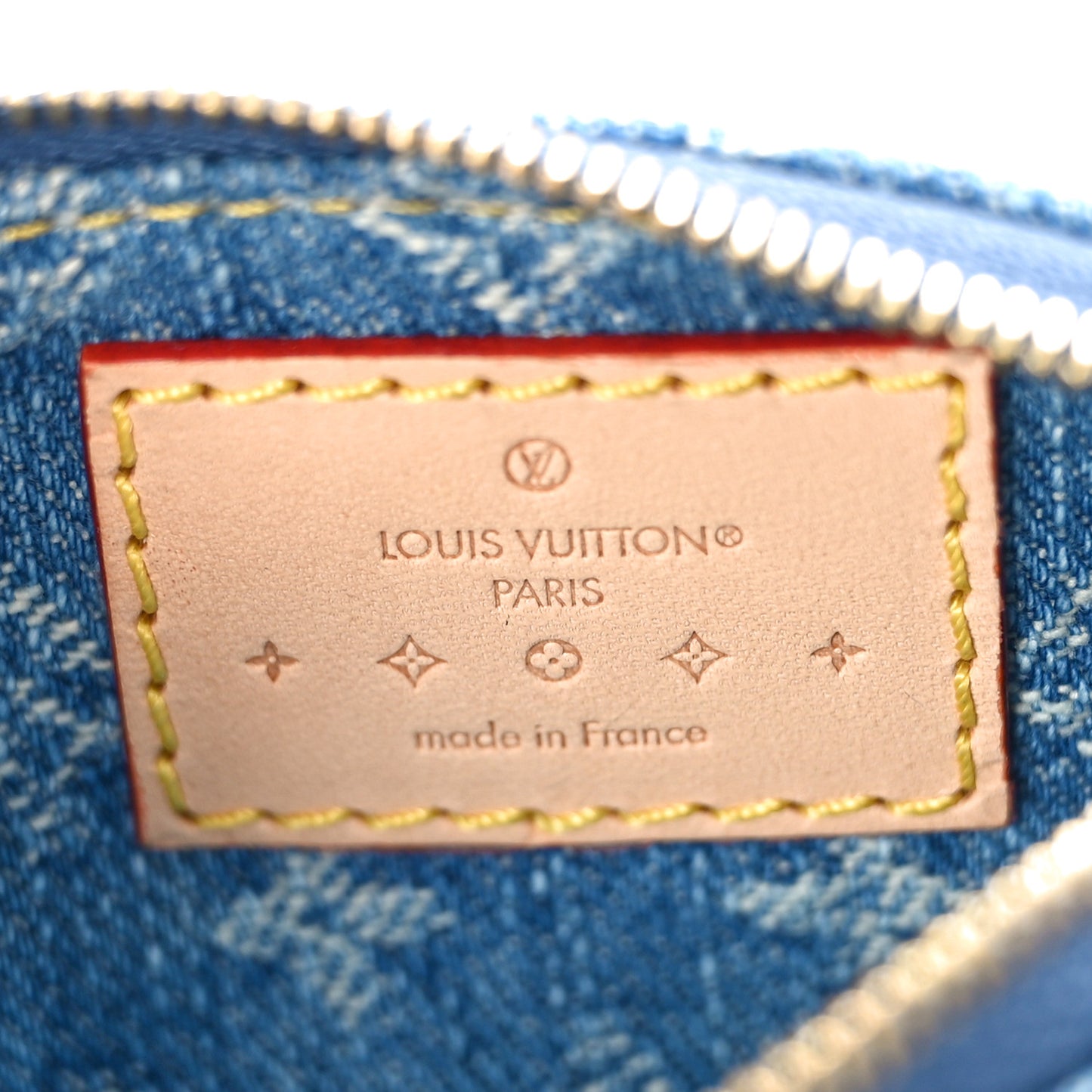 Monogram Denim Key Pouch Denim Blue