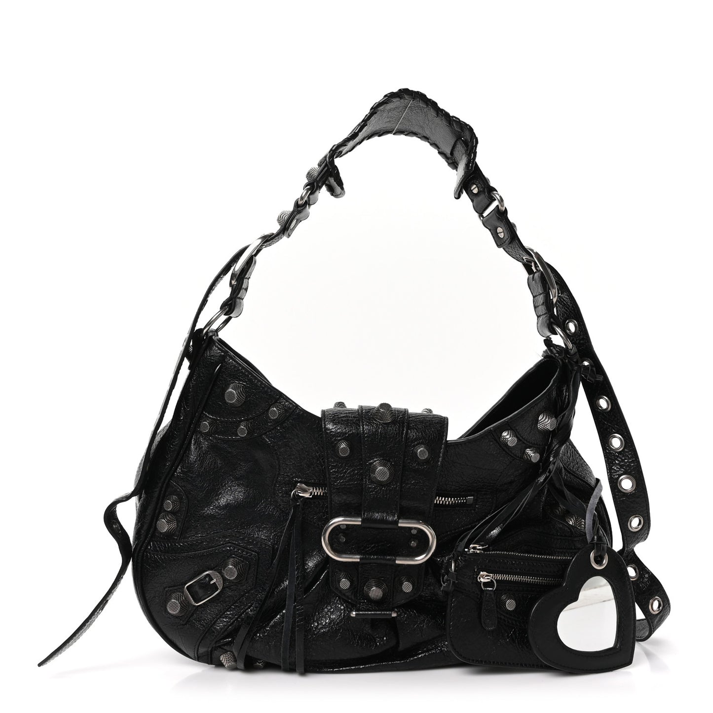 Agneau Arena Medium Le Cagole Shoulder Bag Black