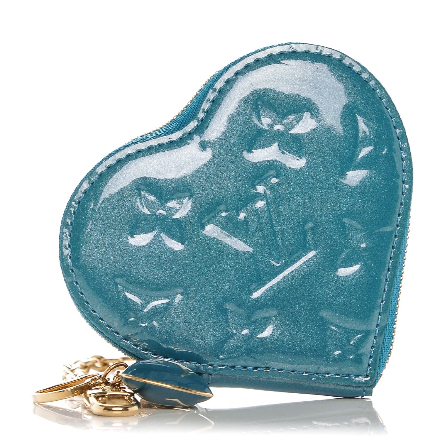 Louis Vuitton Vernis Heart Coin Purse Blue Galactic 1 of 6