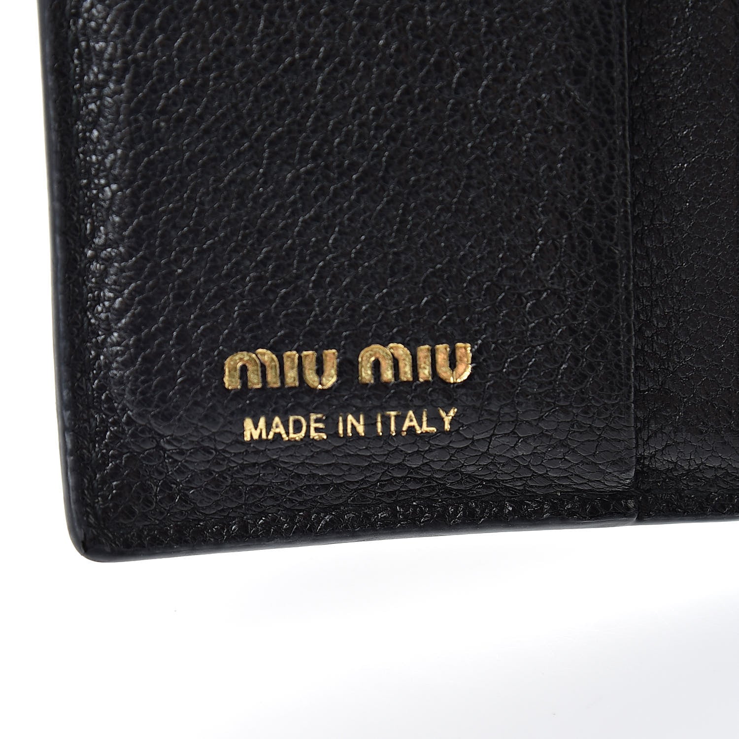 Miu Miu Goatskin Madras Small Wallet Black 6 of 13