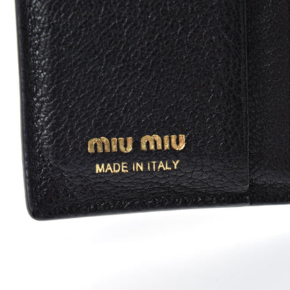 Miu Miu Goatskin Madras Small Wallet Black 6 of 13