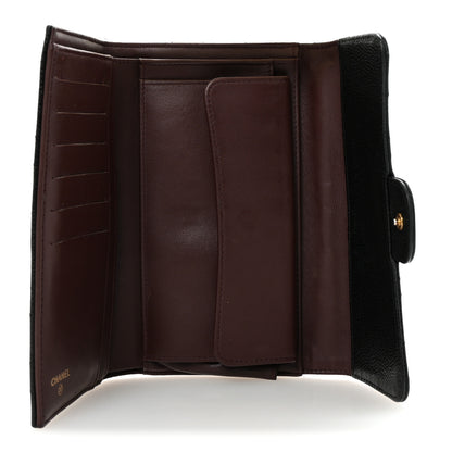 Chanel Caviar Quilted Long Flap Wallet Black 5 of 8