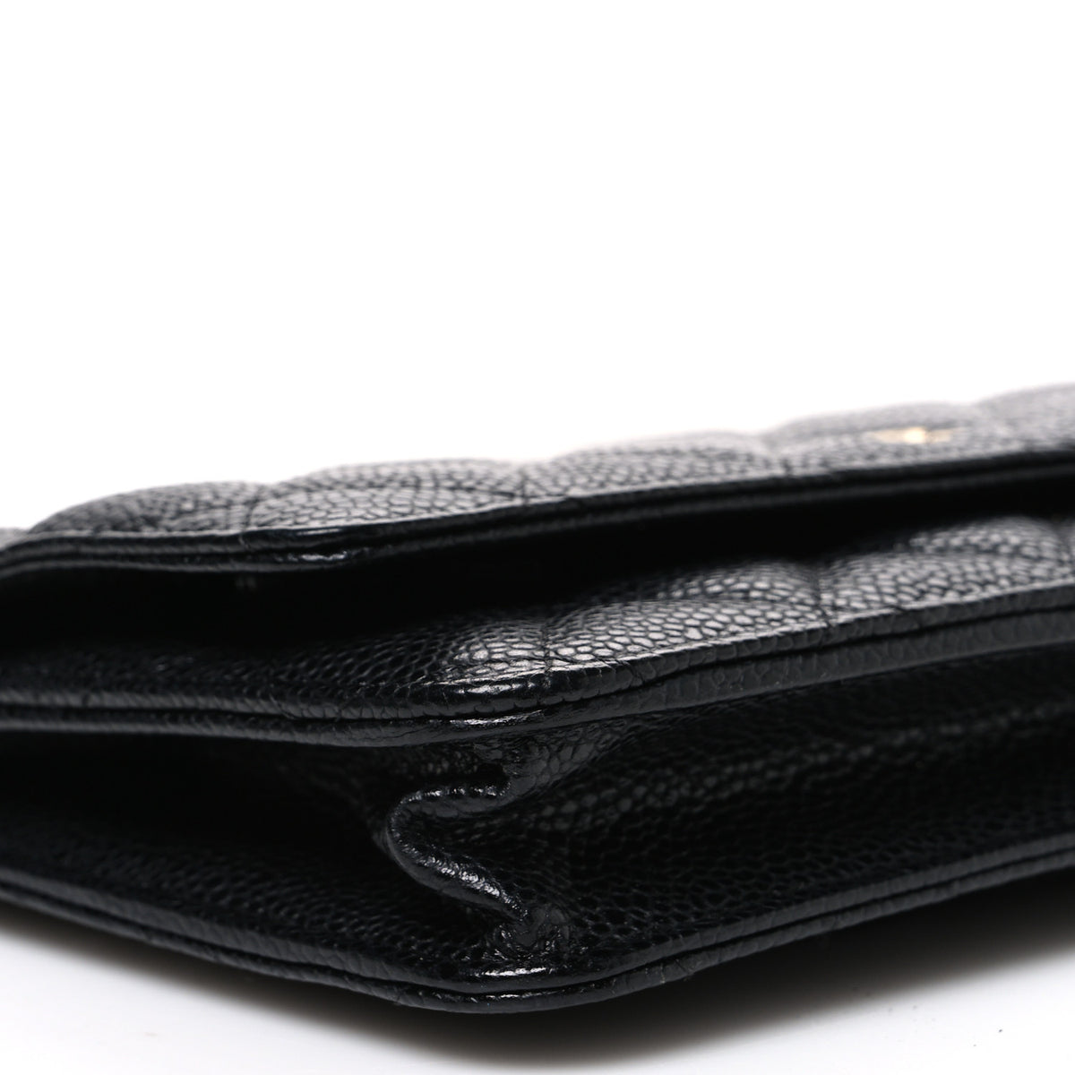Caviar Quilted Wallet on Chain WOC Black