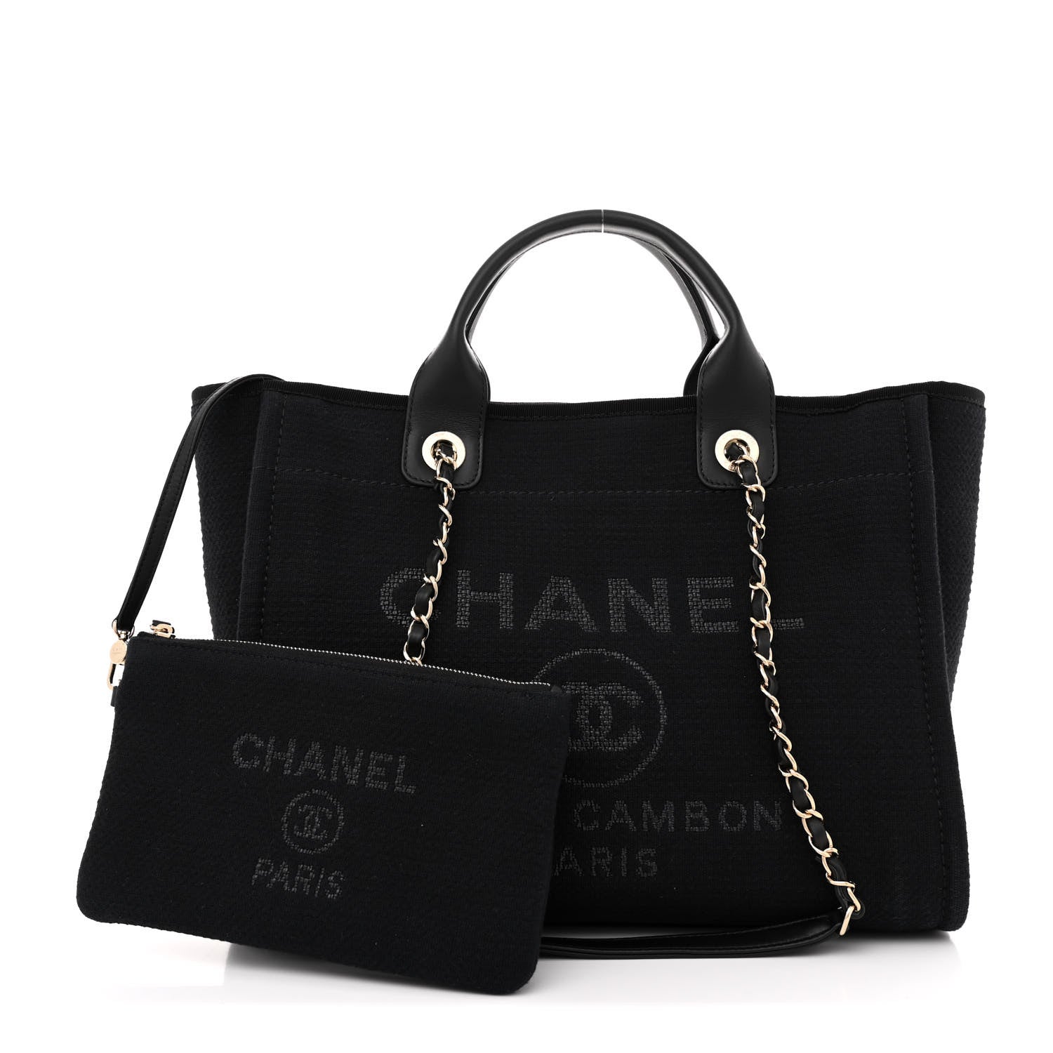 Chanel Mixed Fibers Small Deauville Tote Black 3 of 14