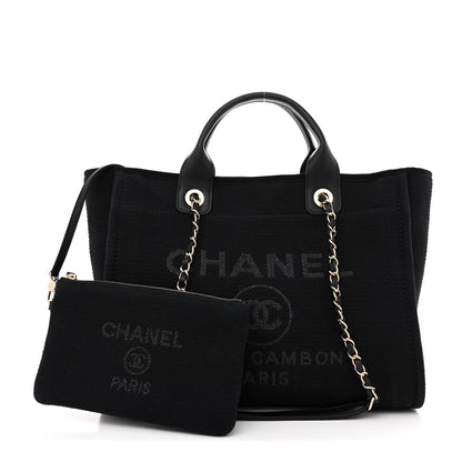 Chanel Mixed Fibers Small Deauville Tote Black 3 of 14