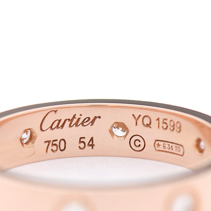 Cartier 18K Pink Gold 8 Diamond 4mm LOVE Wedding Band Ring 54 7 3 of 4