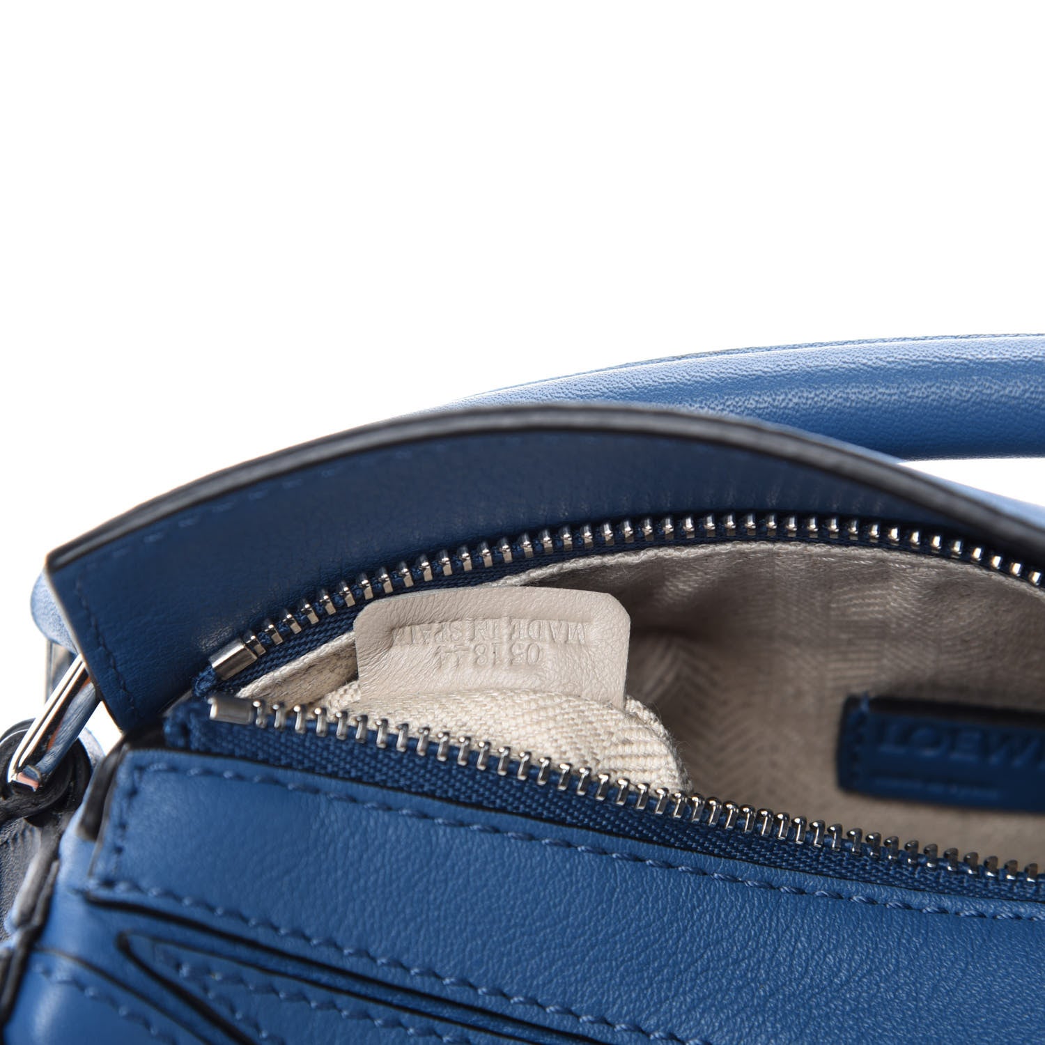 Loewe Calfskin Mini Puzzle Bag Blue 9 of 10