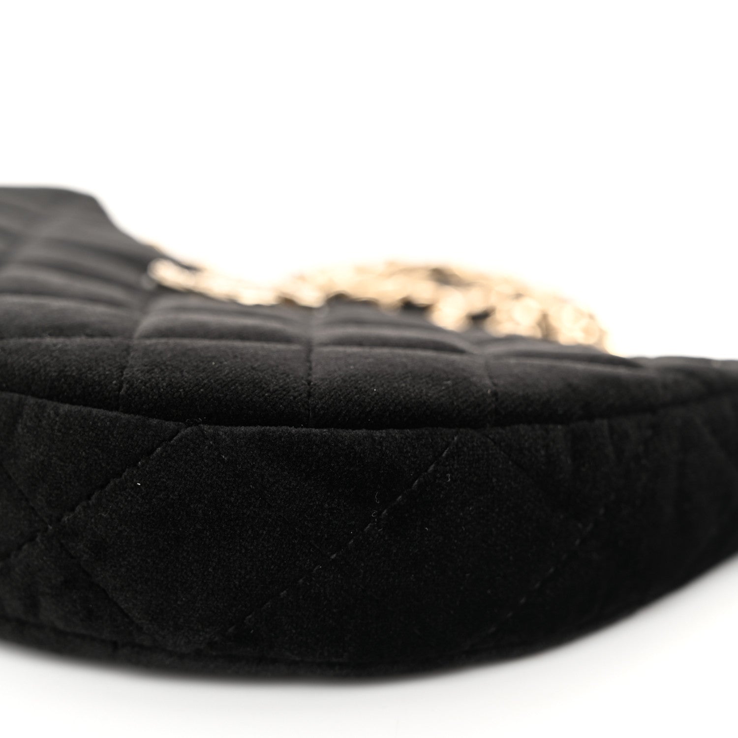 Chanel Velvet Crystal Quilted Chain Hobo Black 10 of 11