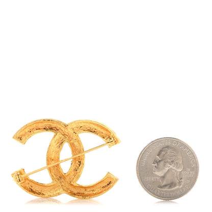 Chanel Crystal CC Brooch Gold 2 of 4