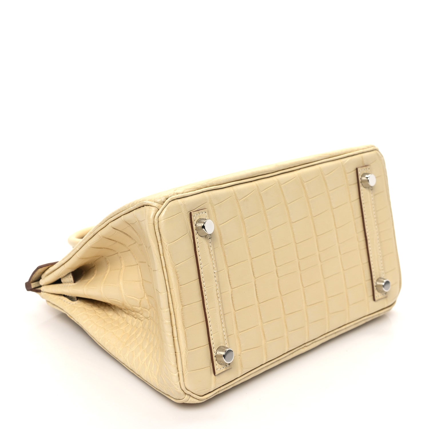Hermes Matte Alligator Birkin 25 Vanille 4 of 11