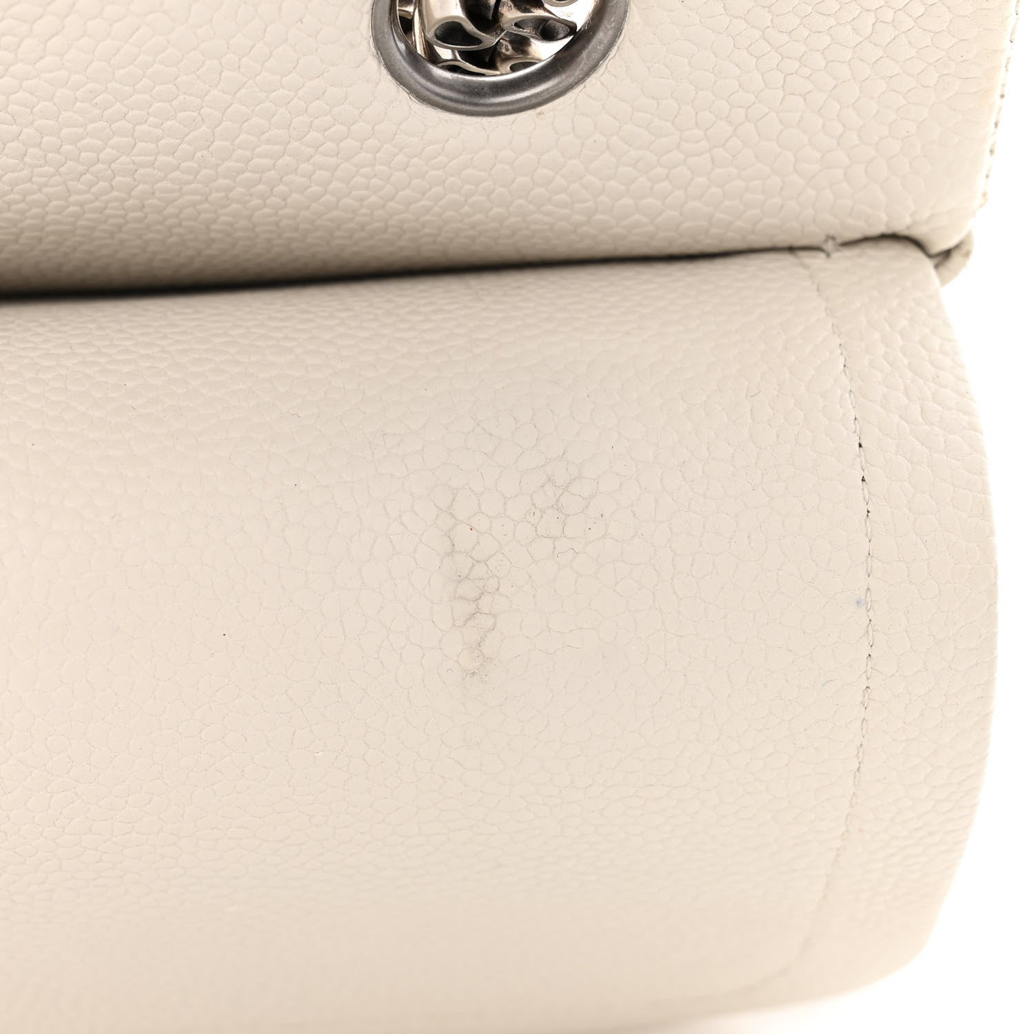 Chanel Washed Caviar Quilted 2.55 Reissue 225 Bijoux Chain Flap White 11 of 12