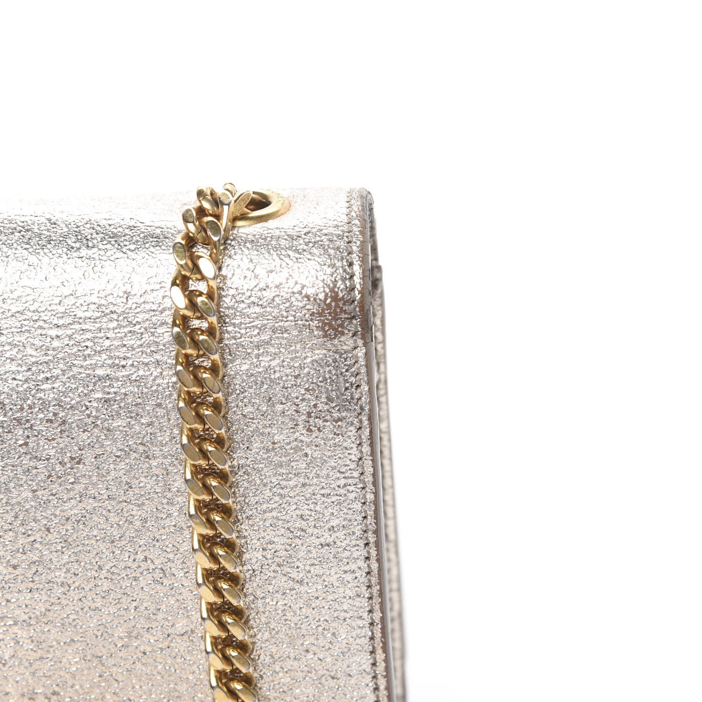 Metallic Calfskin Small Classic Monogram Kate Satchel Pale Gold