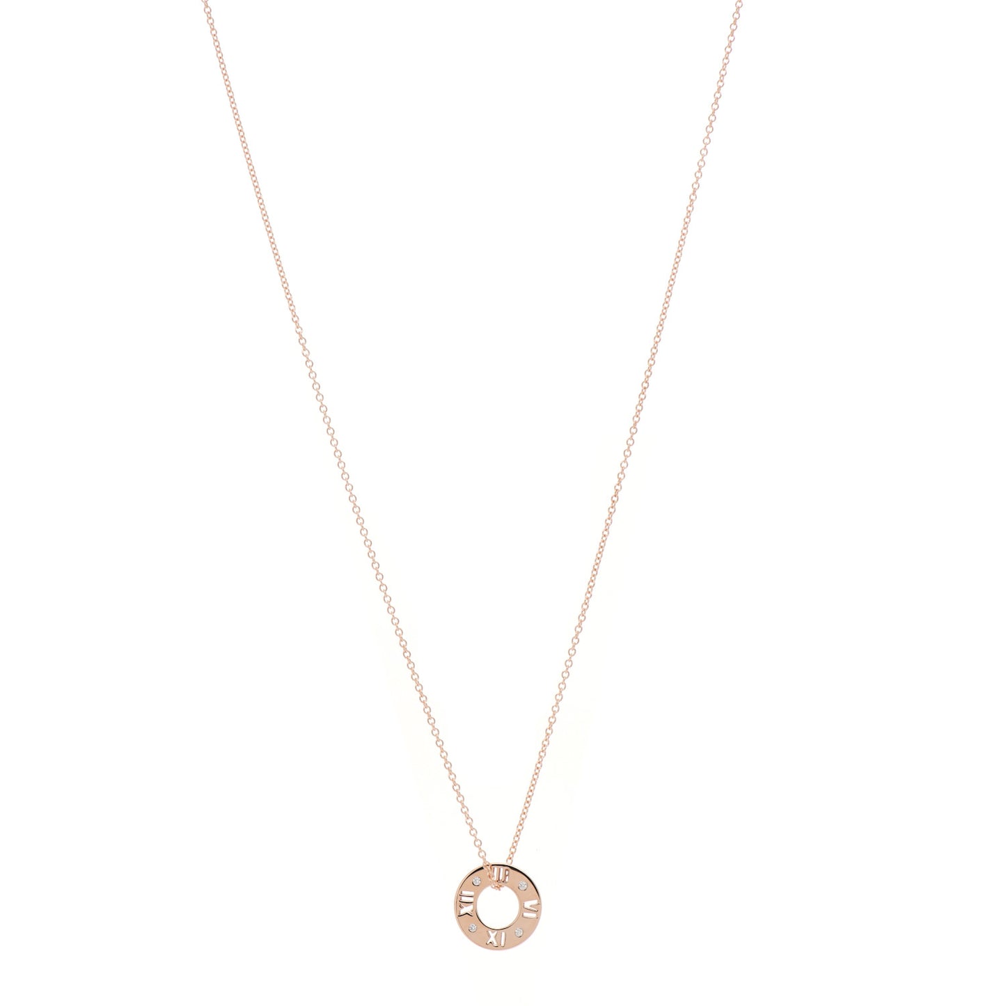 18K Rose Gold Diamond Atlas Pierced Pendant Necklace