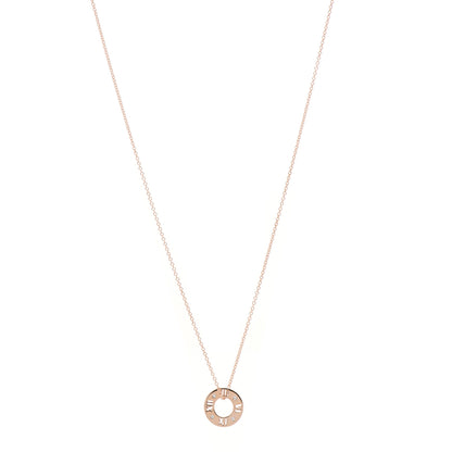 Tiffany 18K Rose Gold Diamond Atlas Pierced Pendant Necklace 1 of 6