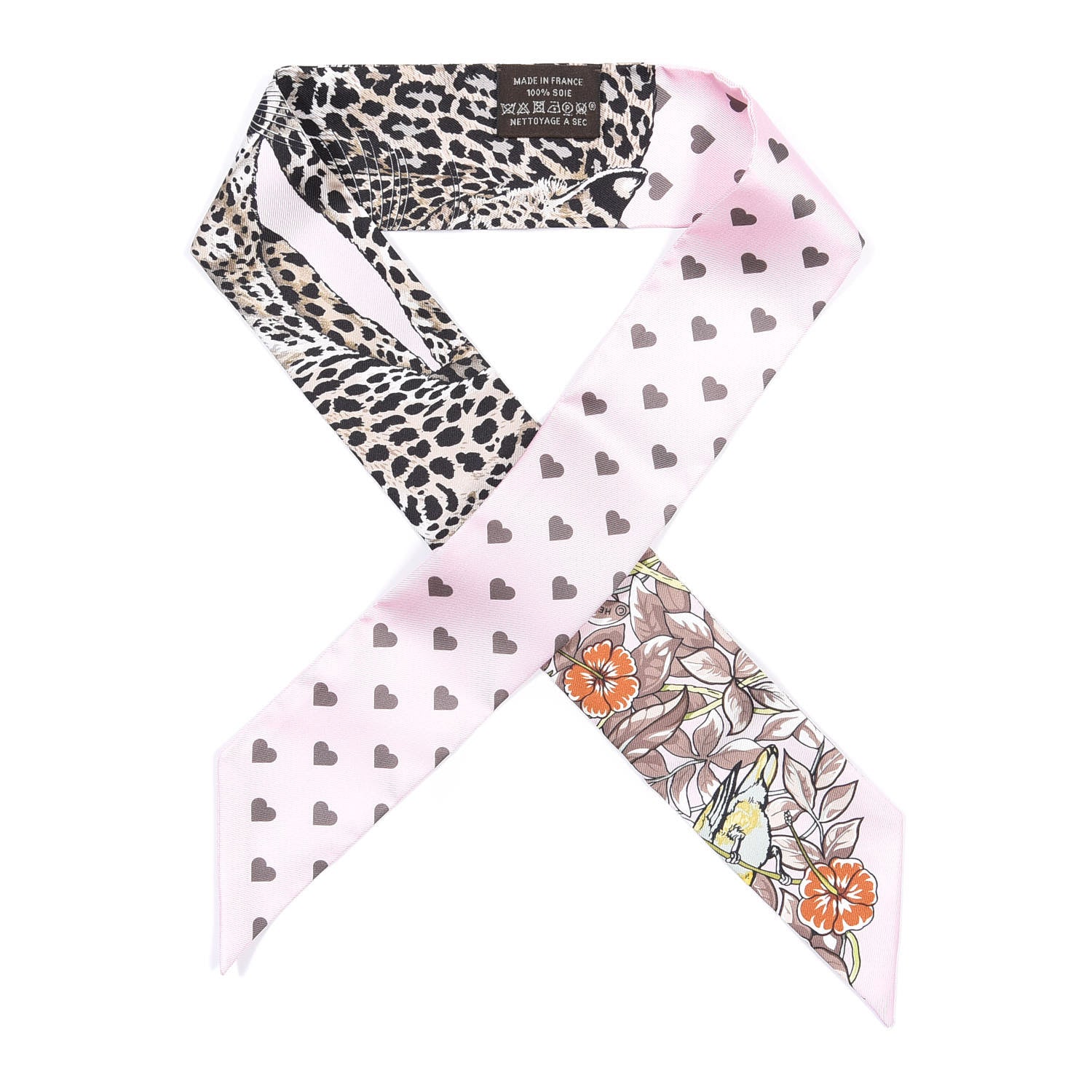 Hermes Silk Jungle Love Love Twilly Rose Pale Etoupe 1 of 3