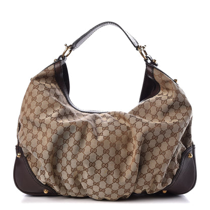 Gucci Monogram Large Jockey Hobo Dark Brown 1 of 10