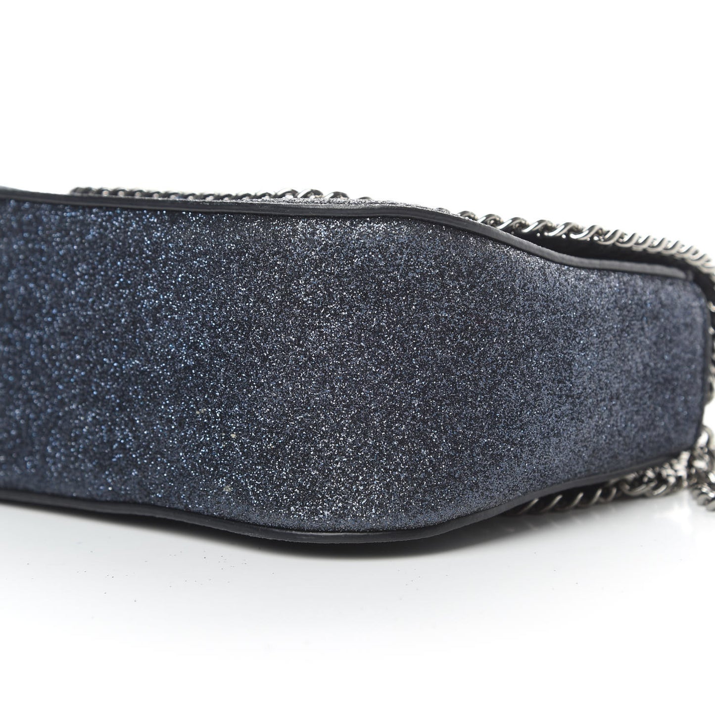 Metallic Glitter Mini Falabella Box Shoulder Bag Blue