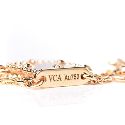 Van Cleef & Arpels 18K Yellow Gold Mother of Pearl Sweet Alhambra Bracelet 6 of 7