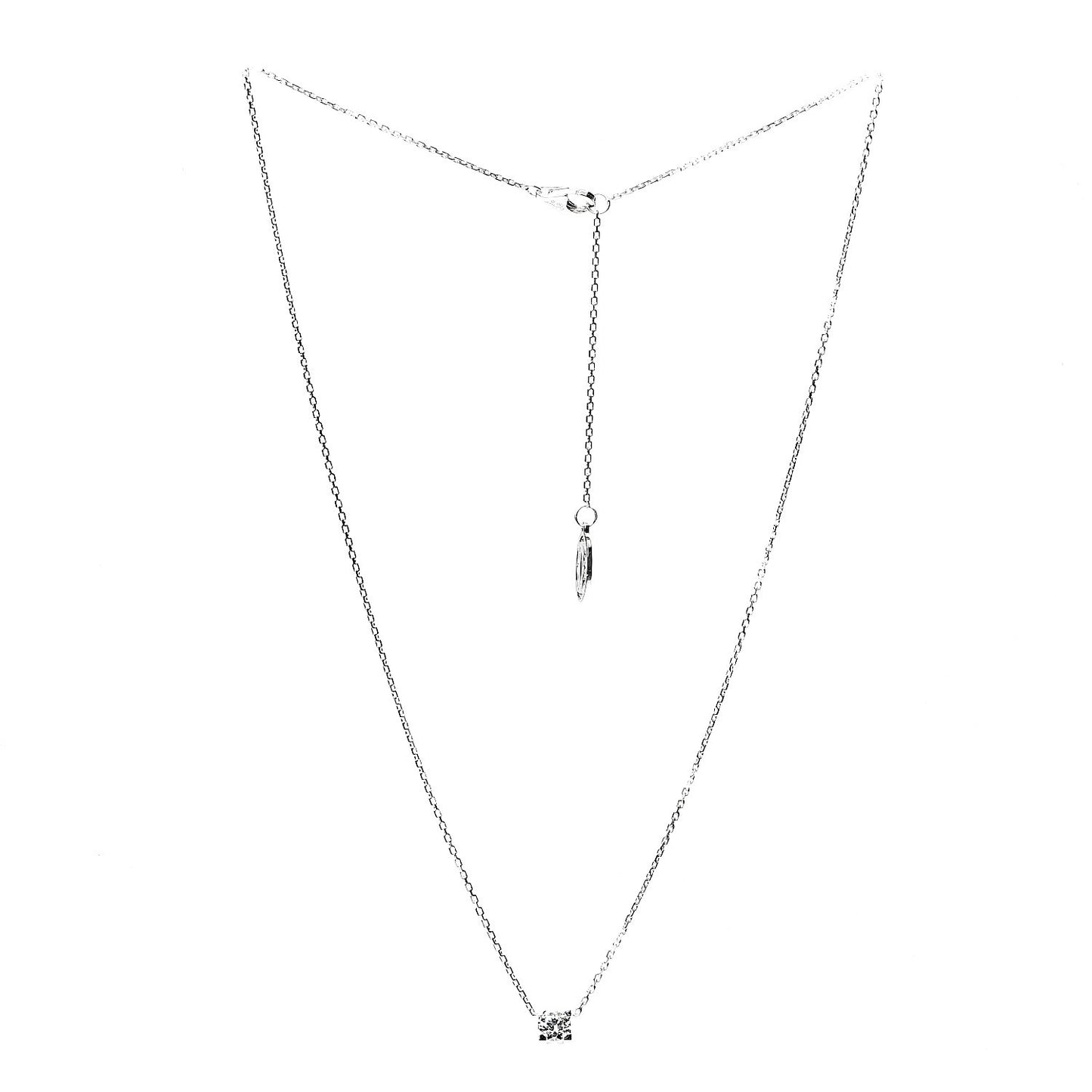 18K White Gold Diamond .32ct C De Pendant Necklace