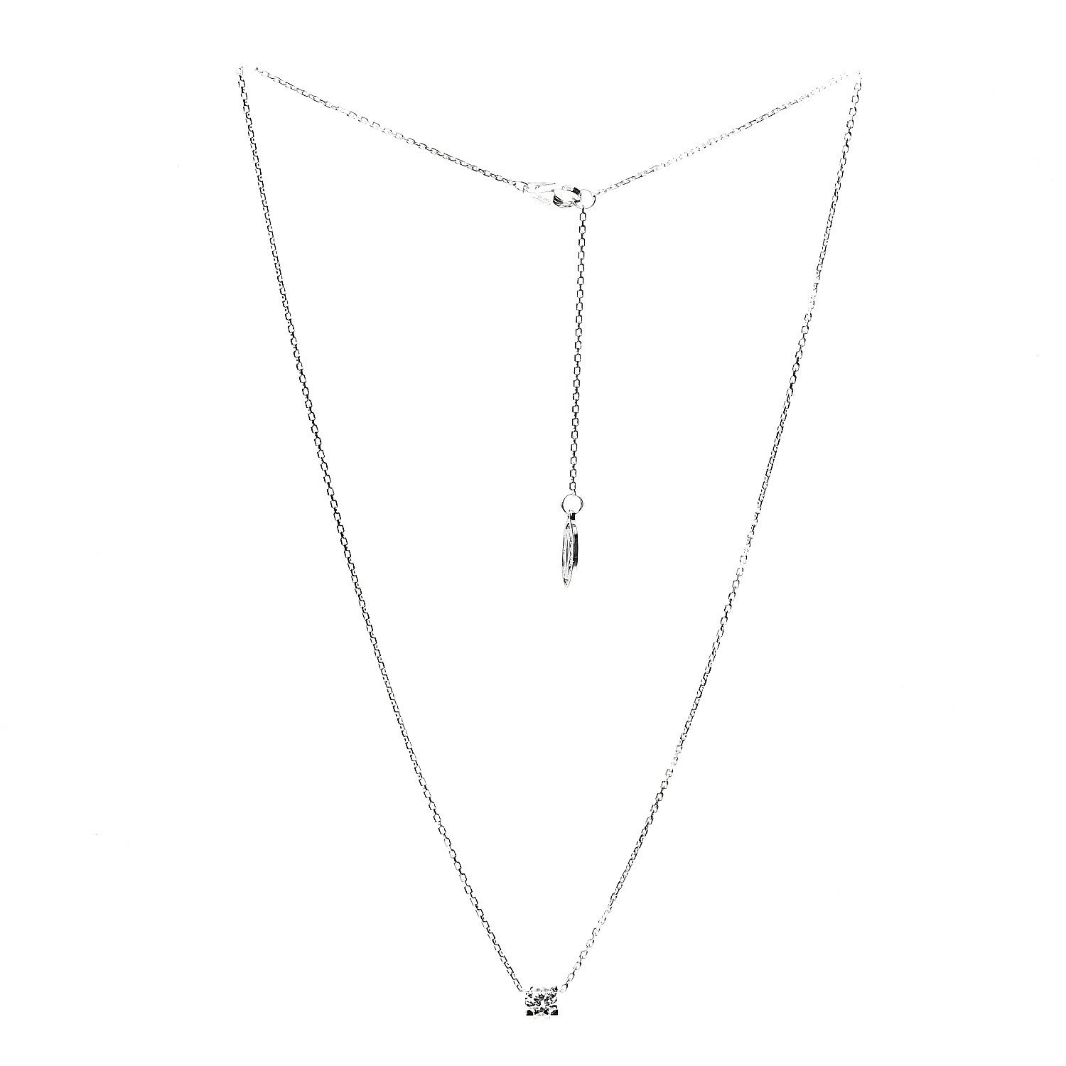 Cartier 18K White Gold Diamond .32ct C De Pendant Necklace 2 of 4