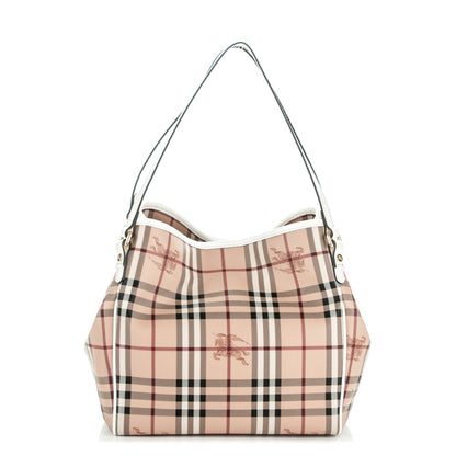 Burberry Haymarket Check Small Canterbury Tote White 1 of 6