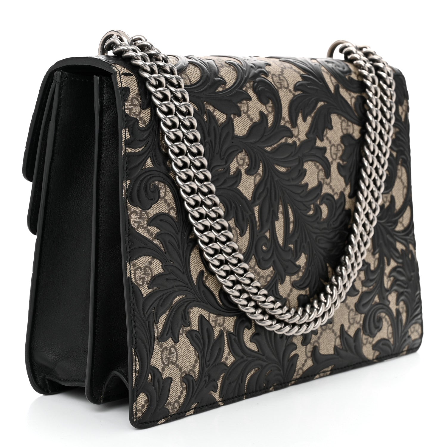 Gucci GG Supreme Monogram Arabesque Medium Dionysus Shoulder Bag Black 3 of 10