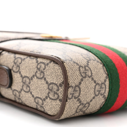 Gucci GG Supreme Monogram Web Mini Ophidia Messenger Brown 9 of 11