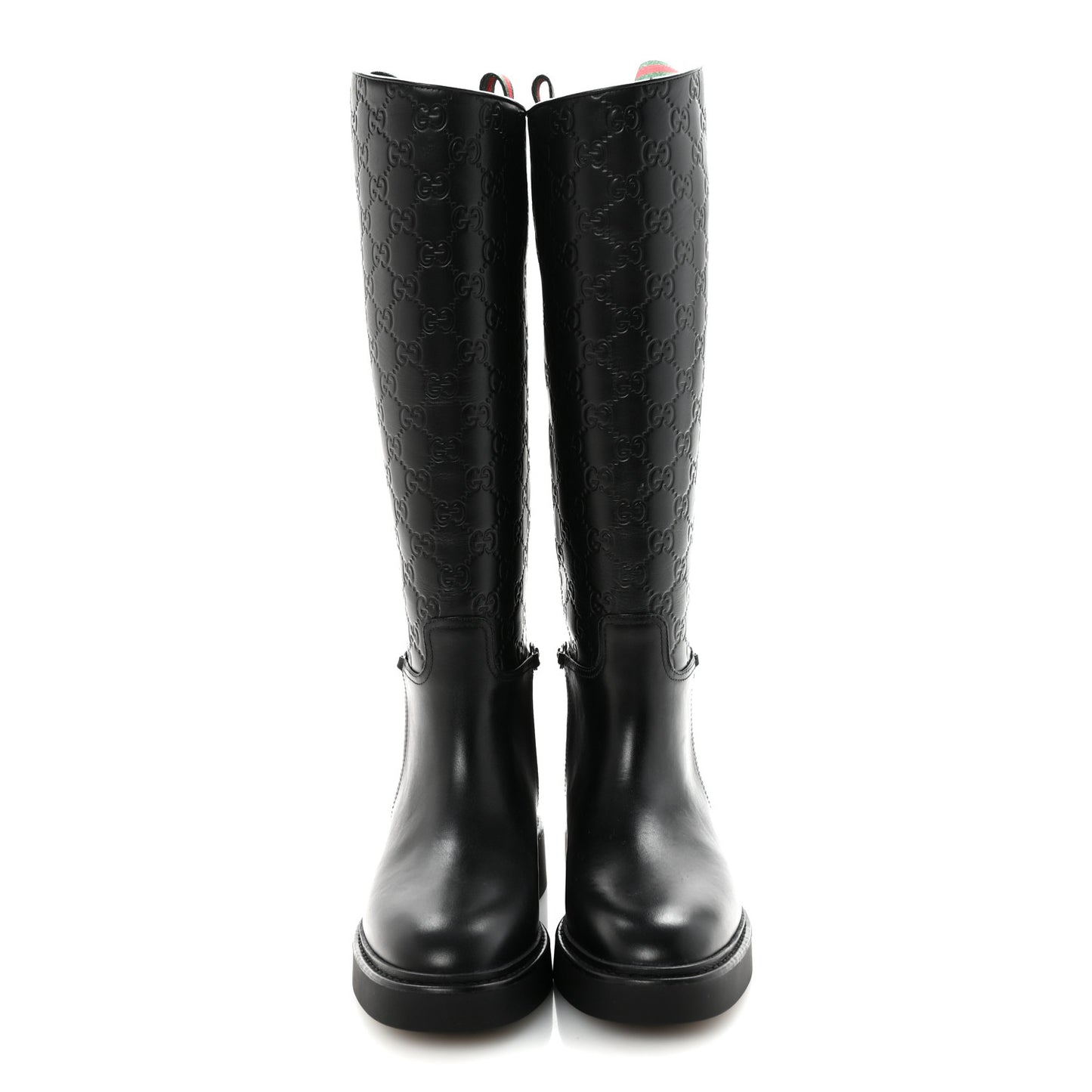 Shiny Calfskin Michelangelo Slim Horsebit Riding Boots 38 Black