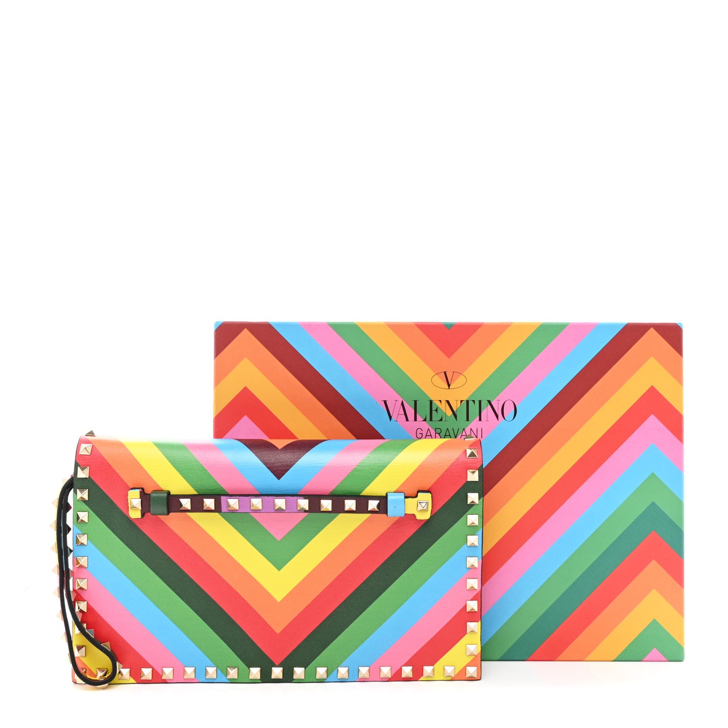Vitello 1973 Rockstud Wristlet Clutch Multicolor