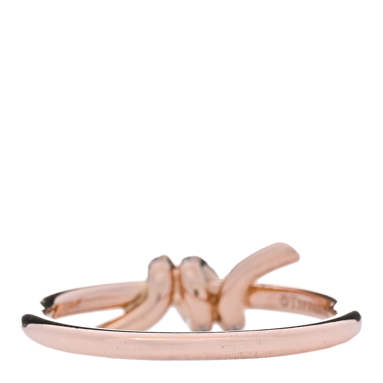 Tiffany 18K Rose Gold Diamond Small Knot Ring 52 6 3 of 4