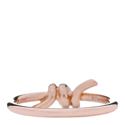Tiffany 18K Rose Gold Diamond Small Knot Ring 52 6 3 of 4